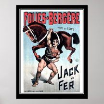 Eisen-Jack-starker Mann-Vintages Zirkus-Plakat