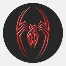Eisen-Spinne - Rot und Schwarzes Sticker