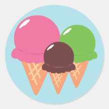 Eistüten Runde Sticker