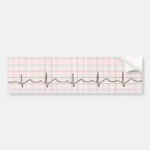 EKG Herzschlag auf Zeichenpapier mit Maßeinteilung Autosticker