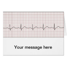 EKG Herzschlag auf Zeichenpapier mit Maßeinteilung Grußkarten