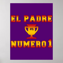 EL Padre Número 1 Vati #1 am spanischen Vatertag Plakatdruck
