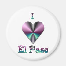 El Paso -- Lila u. Türkis Magnets