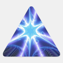 Electric Blue Techno Spider Web Triangle Sticker