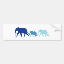 Elefant im Blau Auto Sticker