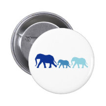 Elefant im Blau Buttons