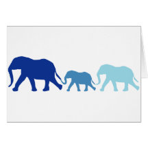 Elefant im Blau Grußkarten