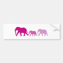 Elefant in Lila Auto Sticker