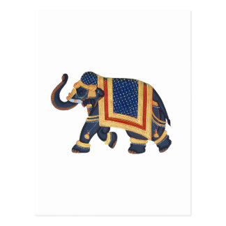 Elefant-Indien-Art weißes Gold des blauen Graus Postkarte