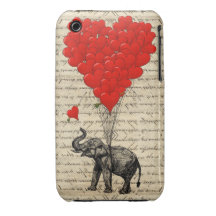 Elefant mit herzförmigen Ballons iPhone 3 Hüllen