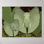 Elefant-Ohr-Fantasie-Pflanze Posterdruck