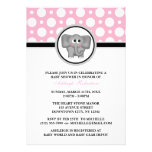 Elefant-rosa Tupfen-Babyparty-Einladungen