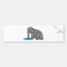 Elefant-Trinken (Grau) Auto Aufkleber