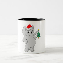 Elefant (Weihnachtsmannmütze) Kaffeetassen