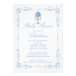 Elegant Baby Rattle Boy Baby Shower Invitation einladungen