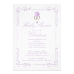 Elegant Baby Rattle Girl Baby Shower Invitation einladungen
