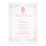 Elegant Baby Rattle Girl Baby Shower Invitation einladungen