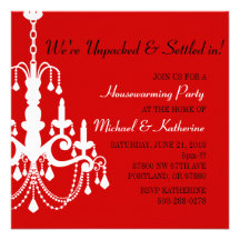 Elegant Chandelier Housewarming Party Invitation