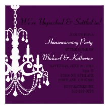 Elegant Chandelier Housewarming Party Invitation