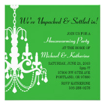 Elegant Chandelier Housewarming Party Invitation