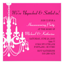 Elegant Chandelier Housewarming Party Invitation