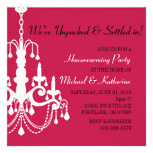 Elegant Chandelier Housewarming Party Invitation