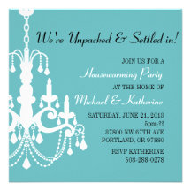 Elegant Chandelier Housewarming Party Invitation