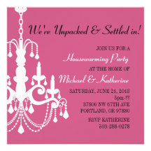 Elegant Chandelier Housewarming Party Invitation