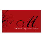 elegant; Monogramm blühen Visitenkartenvorlage