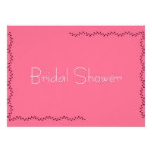 Elegant pink decorative floral  bridal shower custom invitations
