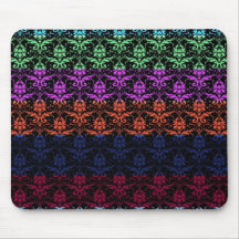Elegant Rainbow Colorful Damask Fading Colors Mousepads