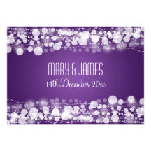 Elegant Save the Date Wedding punktiertes Lila Individuelle Einladungskarte