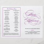 Elegant Script Wedding Program - Purple flyer