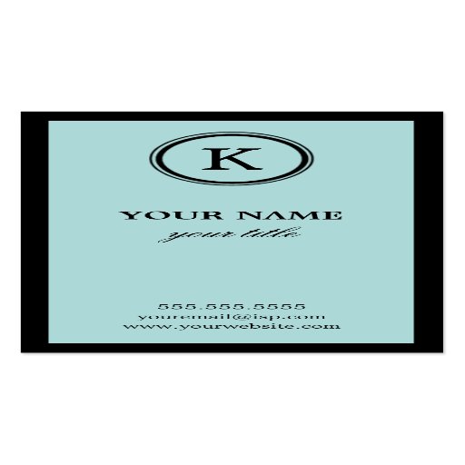 Elegante blaue und schwarze Monogramm-Visitenkarte