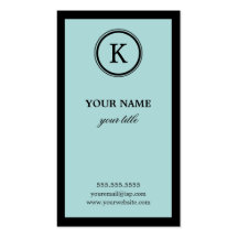 Elegante blaue und schwarze Monogramm-Visitenkarte