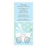 Elegante blaue Wagen-Jungen-Babyparty-Einladung