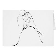 Elegante Braut-und Bräutigam-Silhouette-Schablone Grußkarte