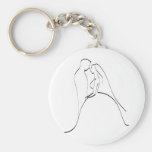 Elegante Braut-und Bräutigam-Silhouette-Schablone Schlüsselband