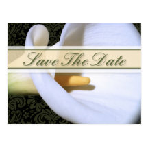 Elegante Calla-Lilien-Save the Date Postkarte