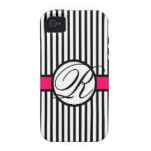 Elegante Gewohnheit des Streifen-Monogramm-R Case-Mate iPhone 4 Case