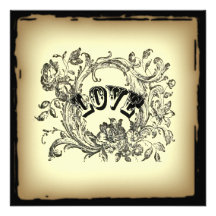 elegante girly Vintage Paris-mit Blumenmode Personalisierte Ankündigungskarten
