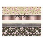 Elegante Girly weiße Spitze und rosa Rosen Postkarten
