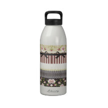 Elegante Girly weiße Spitze und rosa Rosen Trinkflaschen