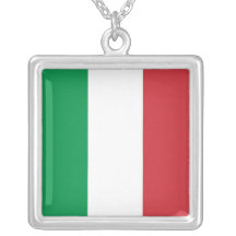 Elegante Halskette mit Flagge von Italien