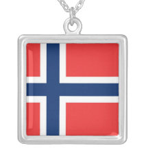 Elegante Halskette mit Flagge von Norwegen