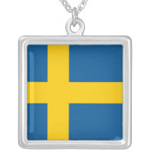 Elegante Halskette mit Flagge von Schweden