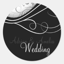 elegante Hochzeit Runde Aufkleber