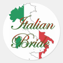 Elegante italienische Braut Runde Aufkleber