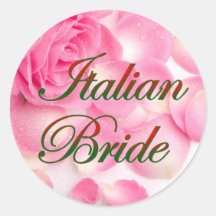 Elegante italienische Braut Runde Aufkleber
