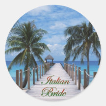 Elegante italienische Braut Runder Aufkleber